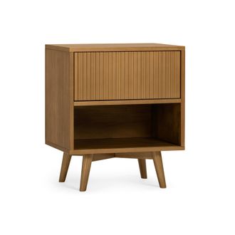 Teamson Home Teamson Home Tremolo Mesita Noche Con 1 Caj&oacute;n Push-open, Estante Abierto Y Detalle Acanalado Para Dormitorios Compactos