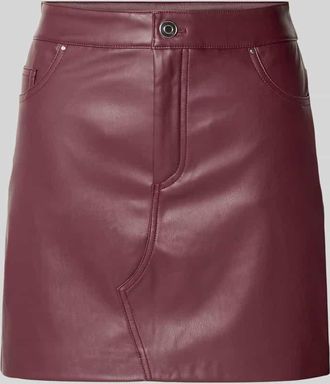 Noisy May Minirock in Leder-Optik Modell KATE in Dunkelrot, Größe XS