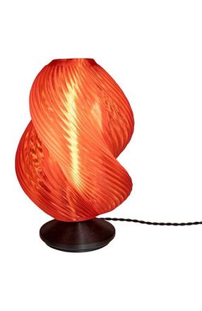 Jonathan Y Designs Gema 13.5 Mid-Century Coastal Plant-Based PLA 3D Printed Dimmable LED Table Lamp in Clear Red/black at Nordstrom