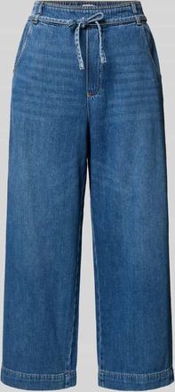Jake*s Casual Culotte mit Bindeg&uuml;rtel und Ges&auml;&szlig;taschen in Jeansblau, Gr&ouml;&szlig;e 34