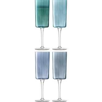 LSA Gems Set of 4 Champagne Flutes in Blue at Nordstrom