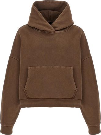 Entire studios Cropped Katoenen Hoodie - Heren - Hoodies - Bruin - S - Katoen - Hoodies & sweatvesten