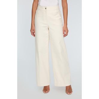Elie Tahari The Leith High Waist Stretch Cotton Pants in Ecru at Nordstrom Rack, Size 8