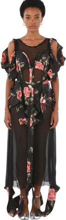 Maison Margiela Multicolor Floral Scoop Neck Maxi Dress