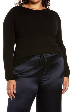 Vince Ballet Neck Wool & Cashmere Blend Sweater in Black at Nordstrom Rack, Size 3X-Large