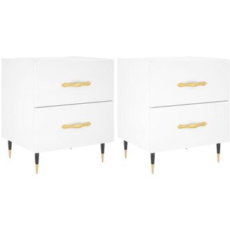 vidaXL Vidaxl - Bedside Cabinets 2 pcs White 40x35x47.5 cm Engineered Wood