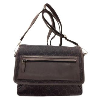 Gucci Pre-owned Cross Body Bags, female, Brown, Size: ONE SIZE Pre-owned Vintage Canvas Shoulder Bag
