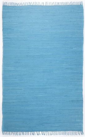THEKO Alfombra reversible de algod&oacute;n tejida a mano - turquesa - 160x230 cm