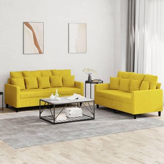 vidaXL Vidaxl - Juego De Sof&aacute;s Con Cojines 2 Piezas Terciopelo Amarillo