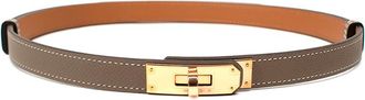 Herm&egrave;s Kelly Etoupe 18cm Belt with Rose Gold Hardware