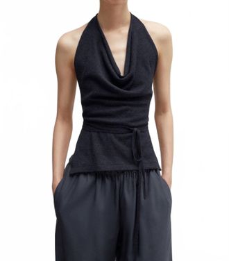 CORDERA Merino Wool Tie Top In Anthracite