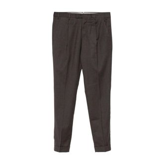 Pantaloni Torino Heren, Broeken, Bruin, Maat: L Wol