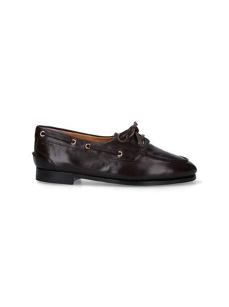 Bally Dark Buffalo Leather Slip-On Loafers