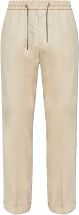 Paul Smith Turn-up Broek - Heren - Slim Fit Broeken - Beige - W36 - Wol - Broeken