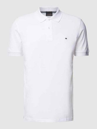 Christian Berg Poloshirt im unifarbenen Design in Weiss, Gr&ouml;&szlig;e 3XL