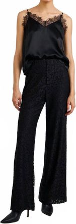 Bella Dahl Pull On Stretch Lace Pants In Black