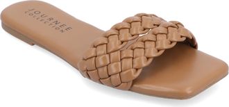 Journee Collection Women & apos;s Sawyerr Medium and Wide Width Flat Sandals