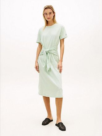 Tommy Hilfiger Textured Knot Relaxed Midi T-Shirt Dress