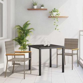 vidaXL Conjunto De Comedor De Jard&iacute;n 3 Pcs Gris Polirat&aacute;n Vidaxl