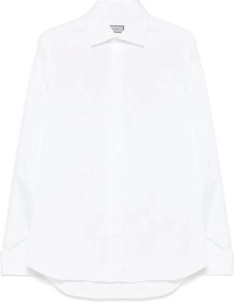 Canali Overhemden, Heren, Wit, M, Katoen, Ceremony Katoenen Overhemd