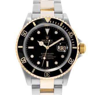 Rolex Pre-owned Rolex Submariner Date Automatic Chronometer Black Dial Mens Watch 16613 BKSO