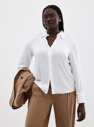 Contemporaine Womens Flowy satin loose shirt