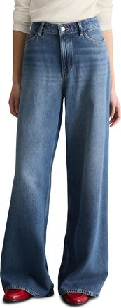 Marc O'Polo Denim Weite Jeans MARC OPOLO DENIM, Damen, Gr. 25, L&auml;nge 30, medium blau, Denim/Jeans, Obermaterial: 80% Lyocell, 20% Baumwolle, weit lang, Jeans Weite Jean