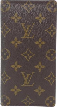 Louis Vuitton Marron Coated Canvas Long Bill Wallet (Bi-Fold) (Pre-Owned)