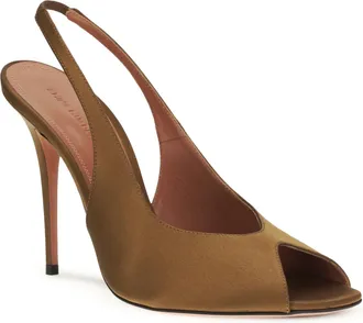 Amina Muaddi Slingback Sandal - Mocha
