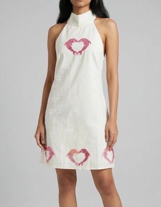 Oceanus Womens Dolphin Heart Halter White Dress - Size: 10/8