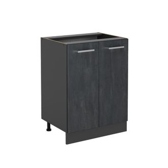 Vicco Mueble Bajo De Cocina R-line, Hormig&oacute;n Negro, 60 Cm Sin Encimera