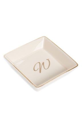 Nordstrom Initial Vanity Tray in W- Blush- Gold at Nordstrom