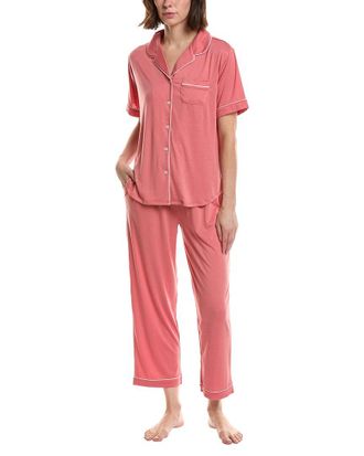 Flora Nikrooz Flora By Flora Nikrooz 2Pc Knit Notch Collar Capri Pajama Set