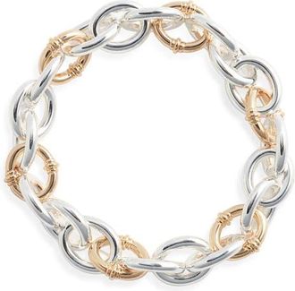 Nordstrom Oval Link Stretch Bracelet in Gold- Silver at Nordstrom