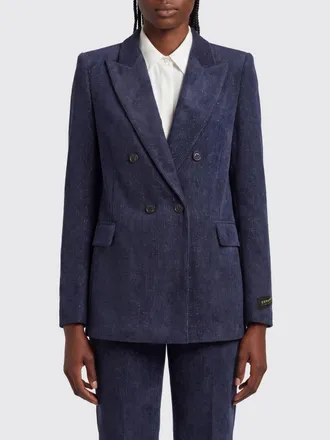 Ermanno Scervino Blazer doppiopetto corto in velluto con rever a lancia