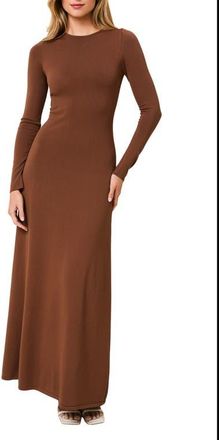 Solid & Striped The Dora Long Sleeve Knit Maxi Dress in Coconut at Nordstrom, Size X-Large