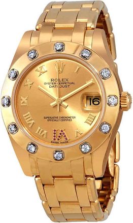 Rolex Pearlmaster Champage Dial Diamond Ladies Watch 81318CRDP
