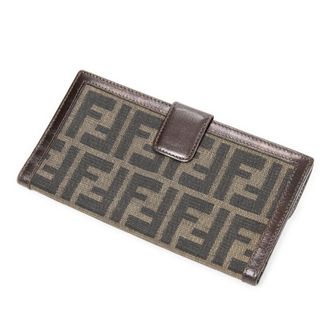 Fendi Pre-owned Womens Large Bifold Wallet - Khaki - One Size