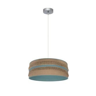 Fabrilamp Colgante Natalia 1xe27 Niquel/saco-turquesa Regx40x40 Cm