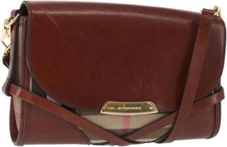 Burberry Pre-owned Cross Body Bags, female, Brown, Size: ONE SIZE Pre-owned Leather shoulder-bags