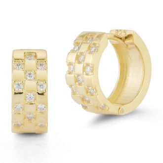 Glaze Jewelry Sterling Silver Checkered Hoops