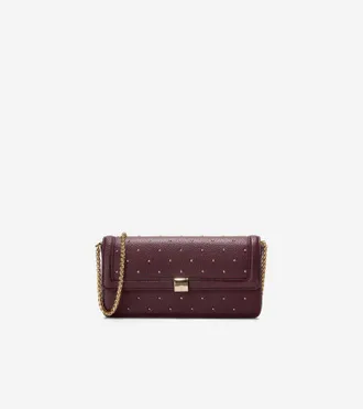 Cole Haan Womens Daniella Chain Wallet - Red
