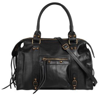 Forty Degrees Shopper FORTY, Damen, Gr. B/H/T: 38cm x 25cm x 14cm onesize, schwarz, Leder, leicht gl&auml;nzend, unifarben, Taschen Shopper, echt Leder, Made in Italy