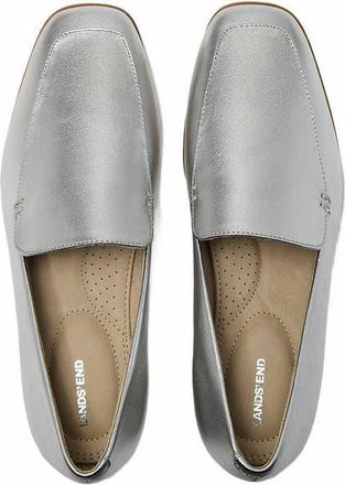Lands End Classic Leather Loafers in Silver Leather at Nordstrom, Size 9.5
