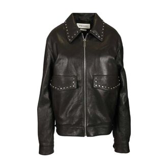 Alexander McQueen Studded Leather Aviator Jacket - male - Alexander McQueen - Leather Jackets - Black - M - Jackets