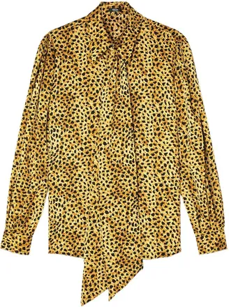 Versace Gold-Tone Silk Long-Sleeved Top