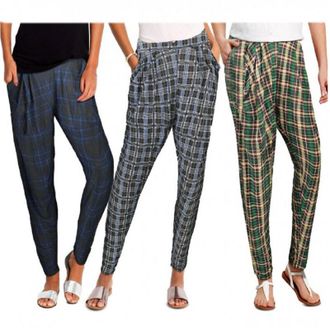 Trade Shop Trade Shop - Pack Da 3 Pantaloni Da Donna Alla Turca Ass. Style Tartan Scacchi