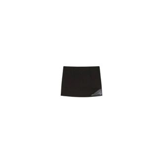 Patrizia Pepe Minigonna in Viscosa con Dettaglio Pliss&eacute; - - Skirts - Donna - Nero - S