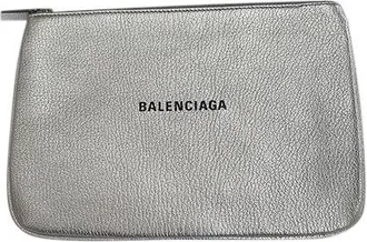 Balenciaga Silver leather Everyday zip pouch