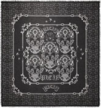 Philipp Plein Scialle Nero Silky Sjaal - unisex - Zijden sjaals - Zwart - ONE Size - Accessoires